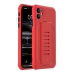 Wholesale Hand Strap Grip Elastic Slim TPU Protective Case Cover for iPhone 12 / 12 Pro 6.1 (Red)